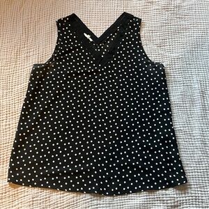 Maurices black & white polka tank